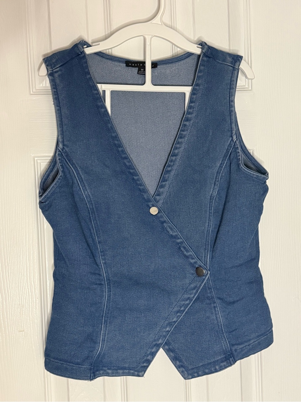 Haute Monde Blue Denim Wrap Tank Top